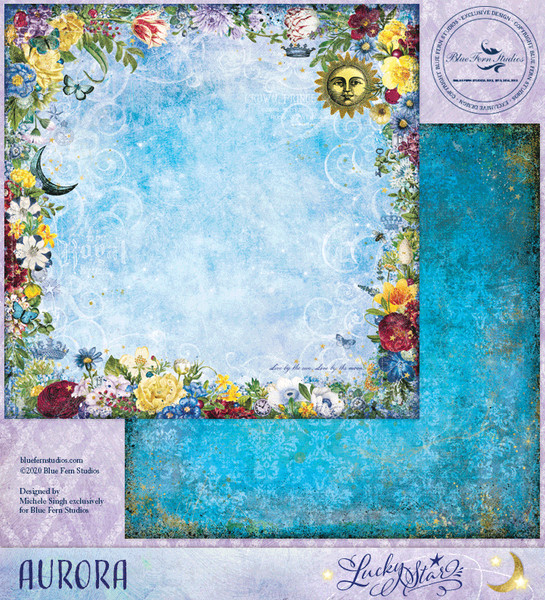 Blue Fern Studios - Double-Sided Cardstock 12x12 - Lucky Star - Aurora (703674)