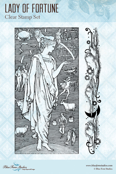 Blue Fern Studios - Clear Stamp Set 4x6 - Lucky Star - Lady Fortune (832581)