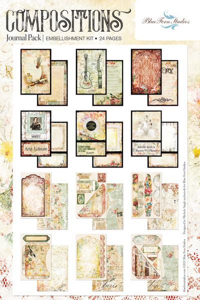 Blue Fern Studios - Journal Pack Embellishment Kit - Compositions (451621)