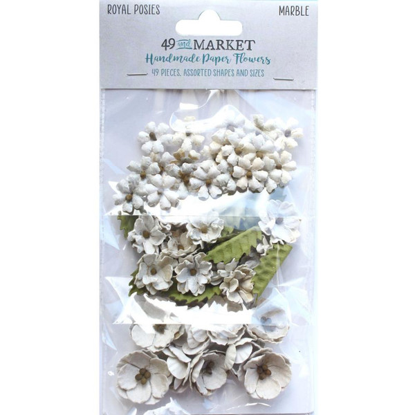 49 and Market - Paper Flowers - Royal Posies 49/Pkg - Marble (49RP - 34048)