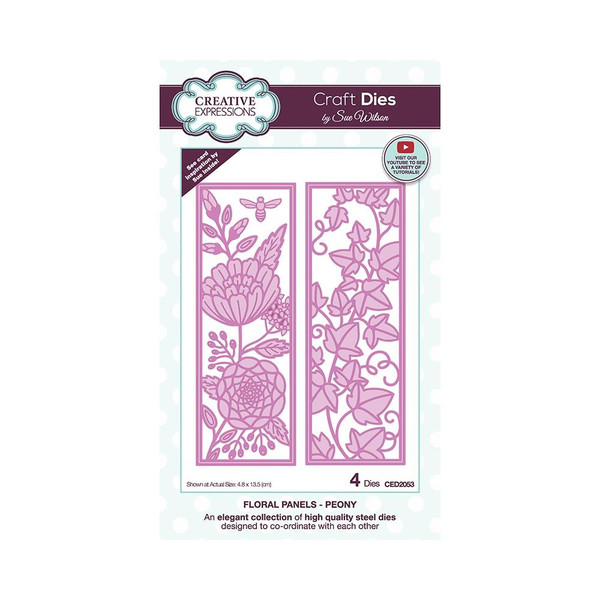 Creative Expressions Sue Wilson - Craft Dies - Floral Panels - Peony (CED2053)