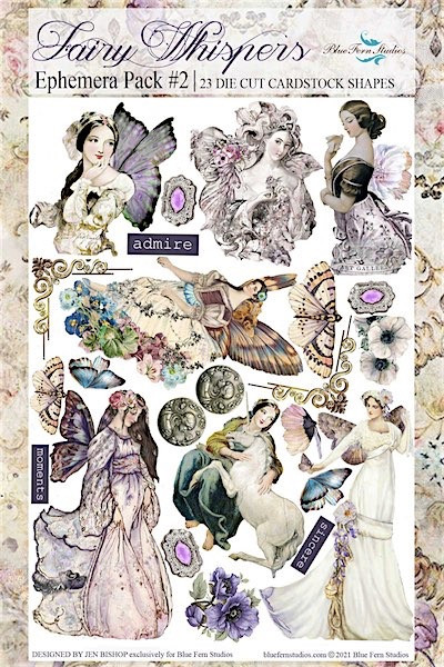 Blue Fern Studios - Cardstock Ephemera 21/Pkg- Fairy Whispers -Set 2 Fairies (456633)