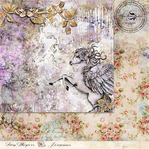 Blue Fern Studios - Double-Sided Cardstock 12x12- Fairy Whispers - Peregrinus (BF456596)