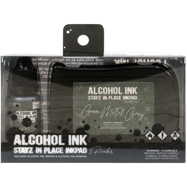 Couture Creations - Stayz In Place Pearlescent Alcohol Ink Pad - Gun Metal Grey w/Reinker (CO728163)