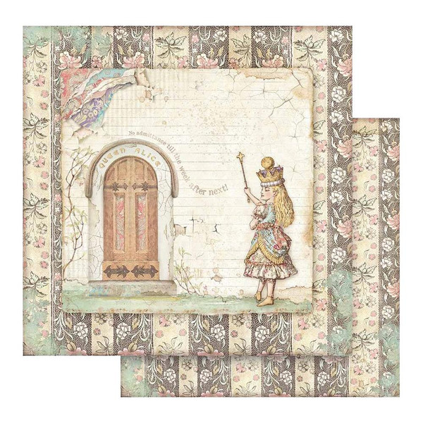 Stamperia - Double-Sided Cardstock 12"X12" - Alice Through Looking Glass - Door (SBB819)