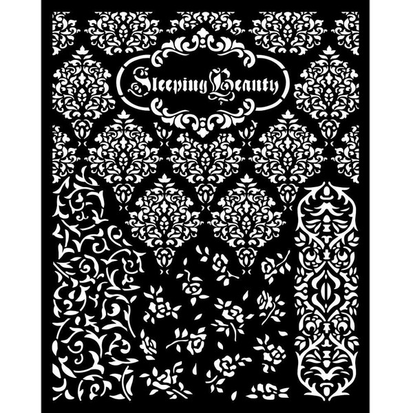 Stamperia - Stencil 7.87"X9.84" - Sleeping Beauty - Textures (KSTD079)