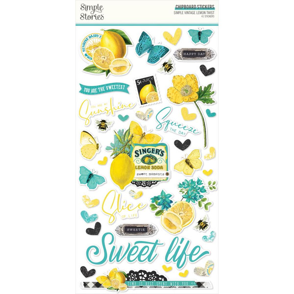 Simple Stories - Chipboard Sticker 6x12 - Simple Vintage Lemon Twist (LT15220)