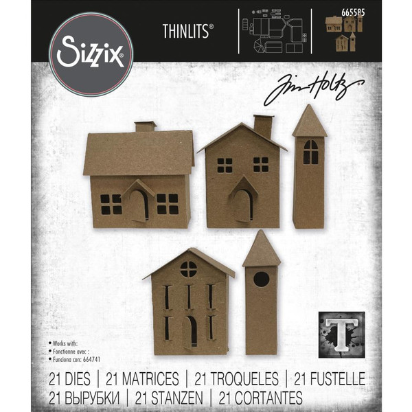 Sizzix - Tim Holtz - Thinlits Die Set 21/Pkg - Paper Village #2 (665585)