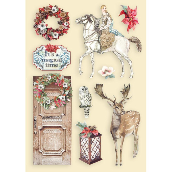 Stamperia - Wooden Shapes A5 - Winter Tales - Horse & Deer (KLSP102)