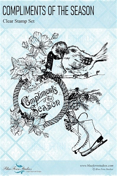 Blue Fern Studios - Stamp Set 4x6 - Yuletide - Compliments of the Season (461897)