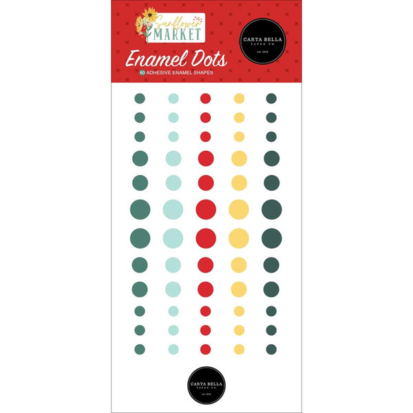 Carta Bella - Adhesive Enamel Dots 60/Pkg - Sunflower Market (UN144028)