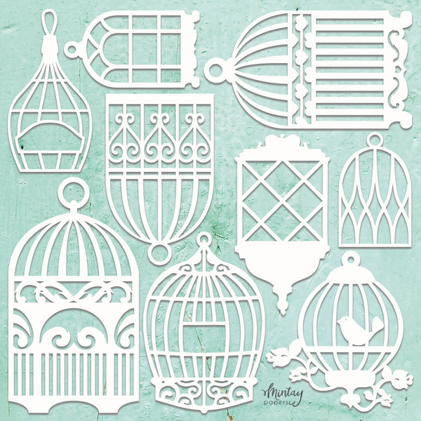 Mintay - Chippies - Decor - Birdcages Set, 9 pcs (MT-CHIP2-D20)