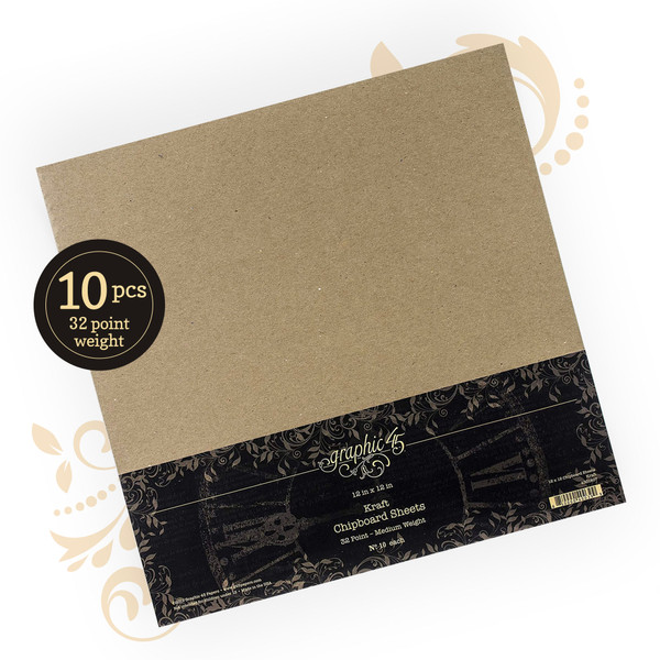 Graphic 45 - Staples - Kraft 12x12 Chipboard Sheets (10 pack) (G4501807)
