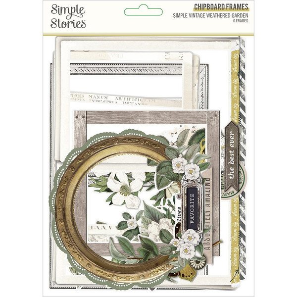 Simple Stories - Chipboard Frames 6/Pkg - Simple Vintage Weathered Garden (WG16724)