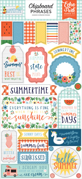 Echo Park - Summertime - 6x13 Chipboard Phrases (SUM209022)