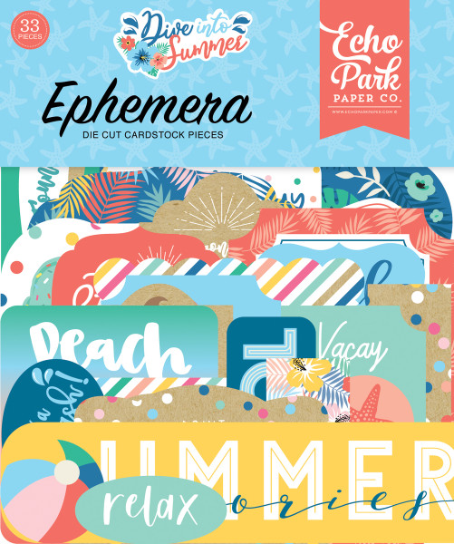 Echo Park - Cardstock Die Cut Ephemera 33/Pkg - Dive Into Summer (DIS210024)