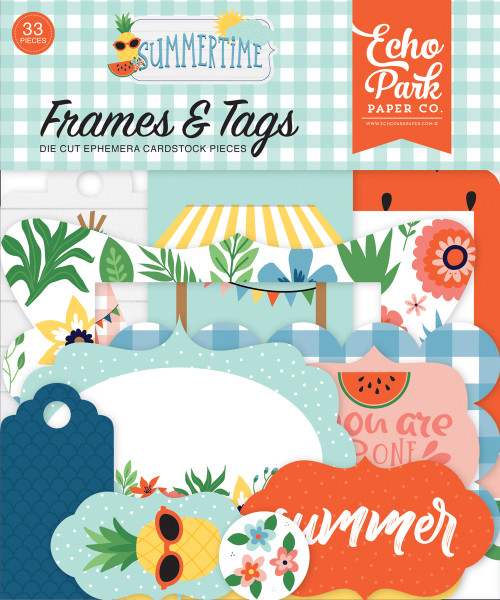 Echo Park - Cardstock Die Cut Frames & Tags 33/Pkg - Summertime (SUM209025)