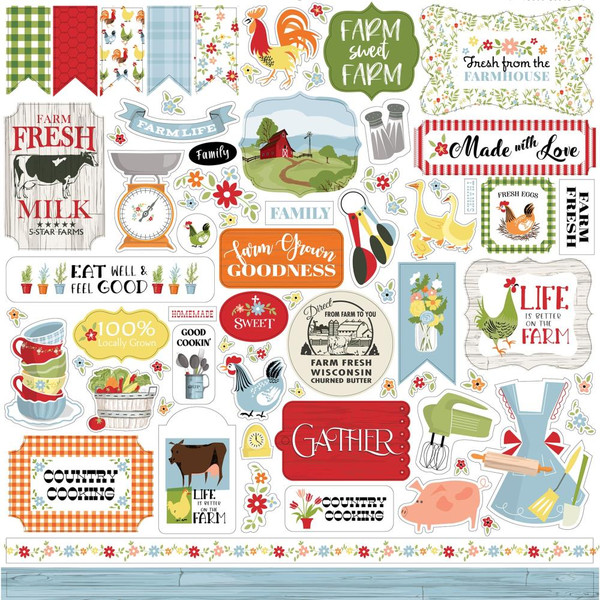 Carta Bella - Cardstock Stickers 12"X12" - Farmhouse Living (IV145014)