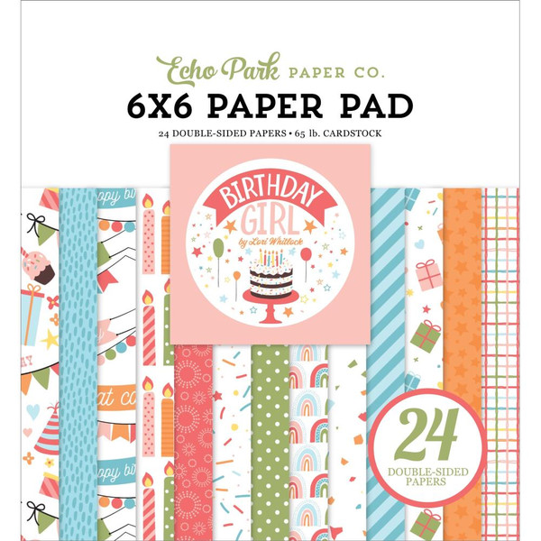 Echo Park - Double-Sided Paper Pad 6"X6" 24/Pkg- Birthday Girl (BIG262023)