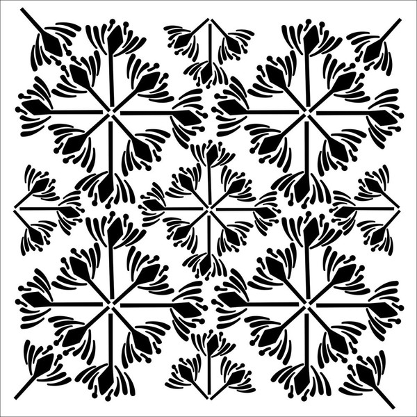 The Crafters Workshop - 6x6 Template Stencil - Garden Tile (TCW 943s)