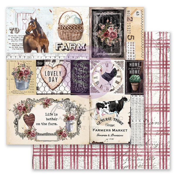 Prima - Double-Sided Cardstock 12"X12" - Farm Sweet Farm - Out On The Farm (FSF12 49368)