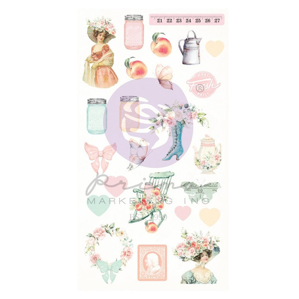 Prima - Puffy Stickers 24/Pkg - Peach Tea (FG997564)