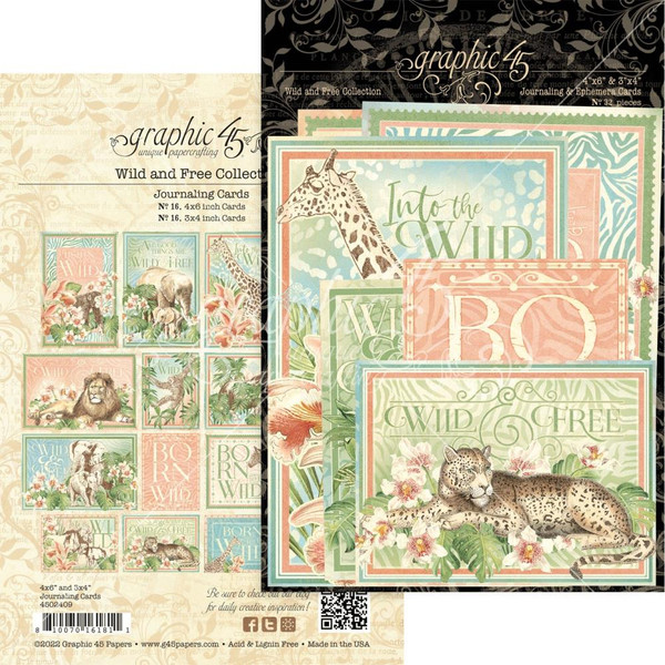 Graphic 45 - Journaling Cards - Wild & Free (4502409)