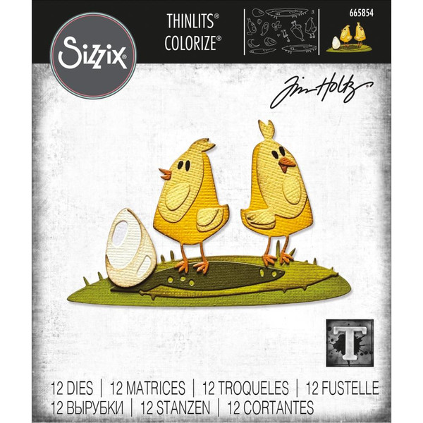 Sizzix By Tim Holtz Thinlits Die Set 12/PK - Papercut Chicks Colorize (665854)