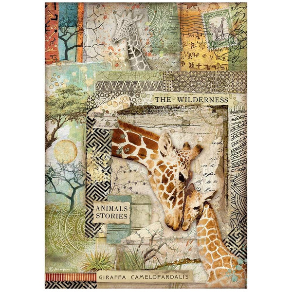 Stamperia - Decoupage Rice Paper A4 8.26x11.69 - Savana - Giraffe (DFSA4685)