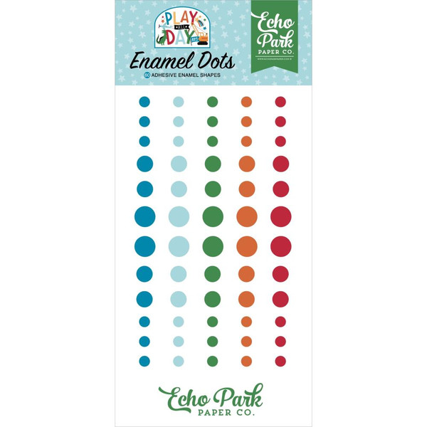 Echo Park - Adhesive Enamel Dots 60/Pkg - Play All Day Boy (PAB269028)