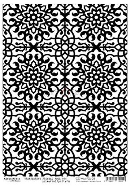 Craft O Clock - Mixed Media Transparent black printed foil - 26 Universal Pattern (CC-MM-FOL-26)