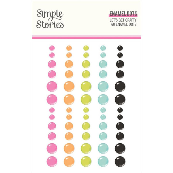Simple Stories - Enamel Dots Embellishments 60/Pkg - Let's Get Crafty (LGC17224)
