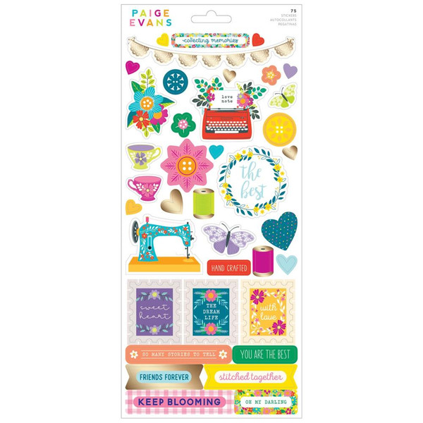 Paige Evans - American Crafts - Accents & Phrases - Stickers 6"X12" Sheet 75/Pkg - Splendid (PE003778)