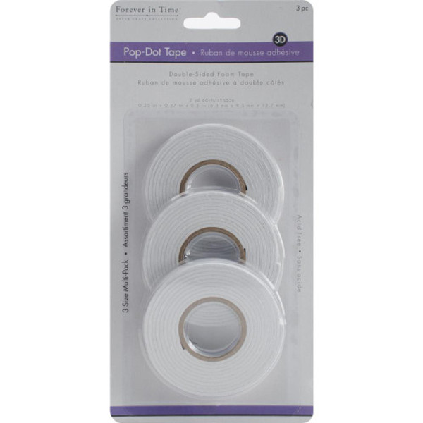 MultiCraft 3D Pop Dot Dual-Adhesive Foam Mount Tape - 1/4" 3/8" 1/2"