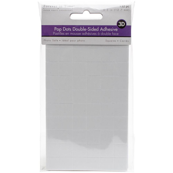 MultiCraft Imports 3D Pop Dots Dual-Adhesive Foam Mounts - .5" Square 132/Pkg (PD10 10)