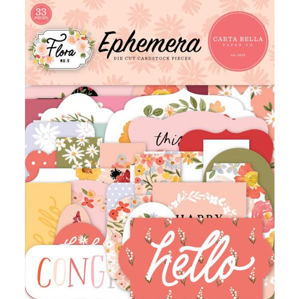 Carta Bella - Cardstock Ephemera 33/Pkg - Flora No. 5 (CBFLON152024)