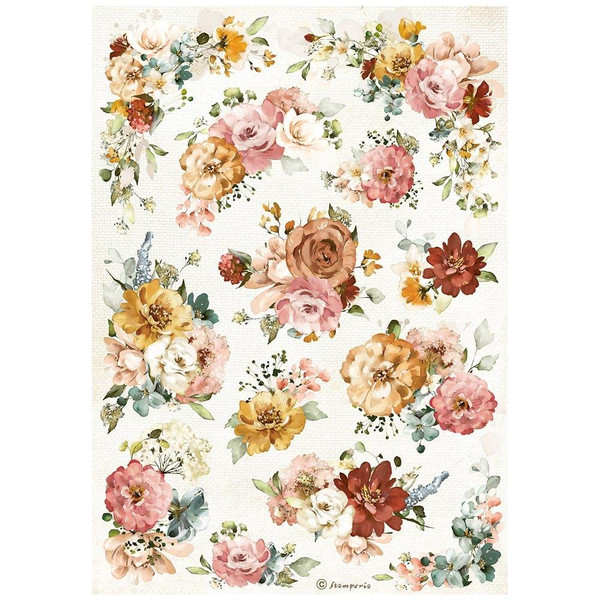 Stamperia - Rice Paper Sheet A4 - Garden of Promises - Flowers Texture (DFSA4692)