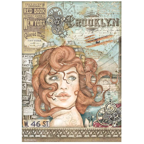 Stamperia - Rice Paper Sheet A4 - Sir Vagabond Aviator - Lady (DFSA4701)