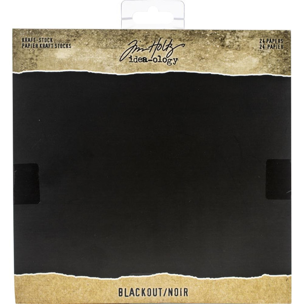 Tim Holtz - Idea-Ology - Kraft Stock Cardstock Pad 8"X8" 24/Pkg - Blackout (TH94020)