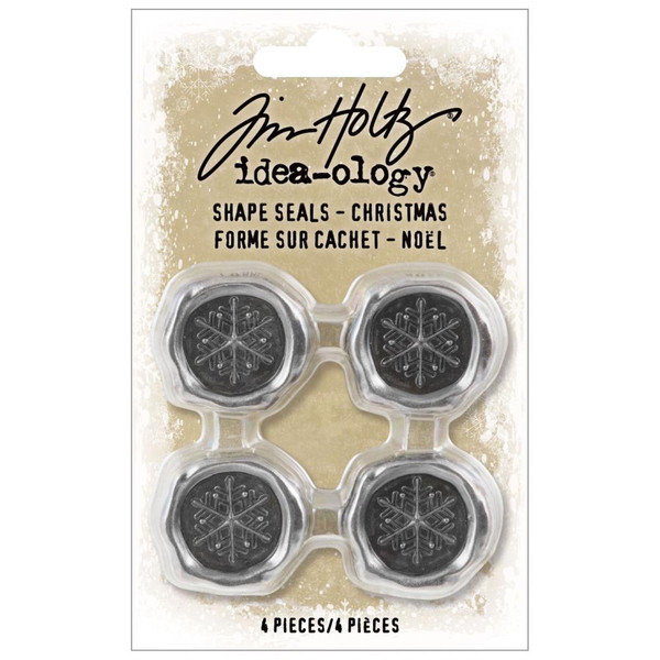 Tim Holtz Idea-Ology - Christmas 2022 - Metal Shape Seals Snowflakes 4/Pkg (TH94293)