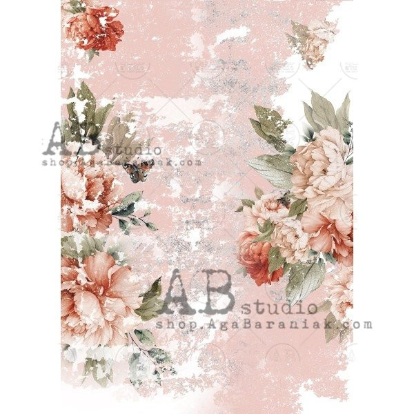 AB Studios - Decoupage Rice Paper - No. 0684 - Rose Bouquet Pink (No. 0684)