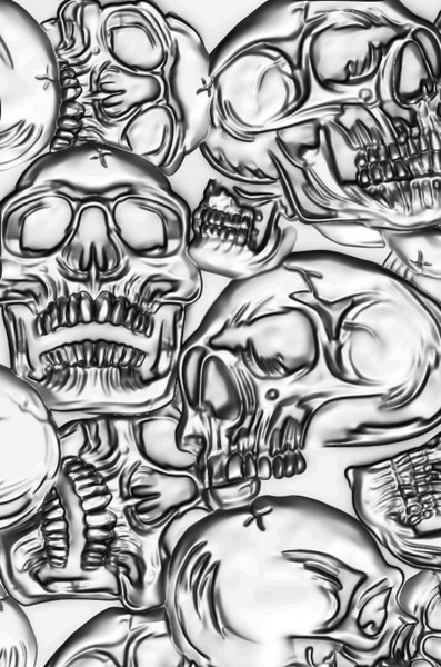 Sizzix By Tim Holtz 3-D Texture Fades Embossing Folder - Halloween 2022 - Skulls (665771)