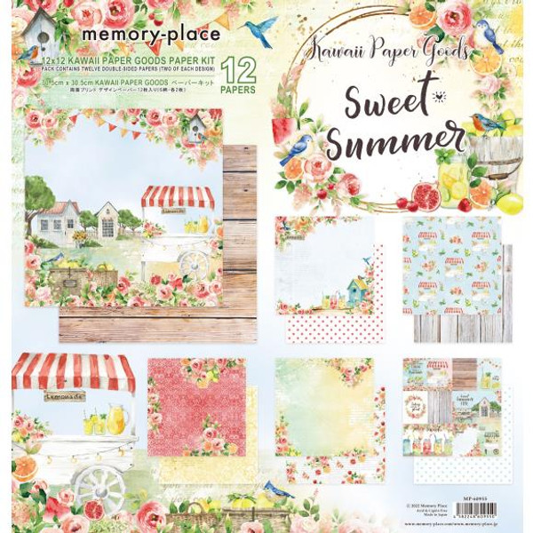 Memory Place Kawaii Paper Goods Collection Pack 12"X12"-Sweet Summer, 6 Designs/2 Each (MP-60955)