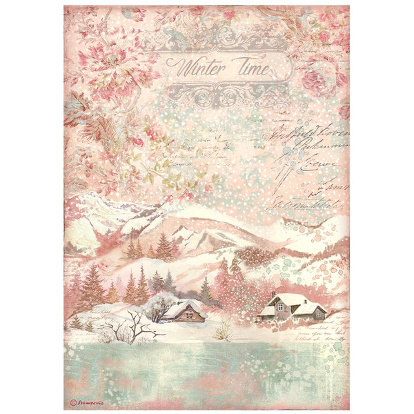 Stamperia - Decoupage Rice Paper Sheet A4 - Sweet Winter - Winter Time (DFSA4726)