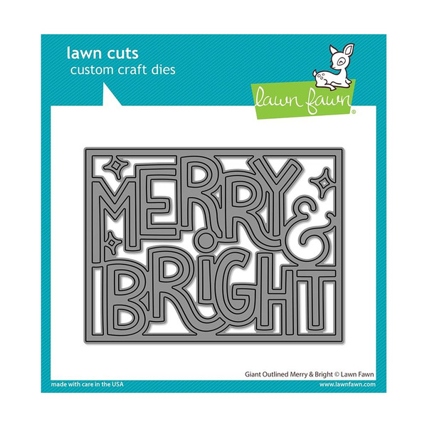 Lawn Fawn Cuts Custom Craft Die - Giant Outlined Merry & Bright (LF2973)