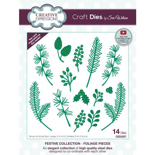 Creative Expressions Craft Dies By Sue Wilson - Festive Foliage Pieces (CED3237)
