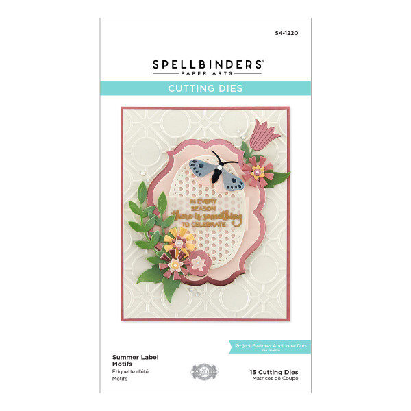 Spellbinders Etched Dies By Becca Feeken - Floral Reflection Collection - Summer Label Motifs (S41220)
