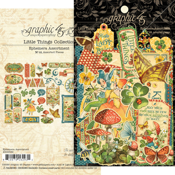 Graphic 45 - Ephemera Cardstock Die Cut Assortment - Little Things (G4502532)