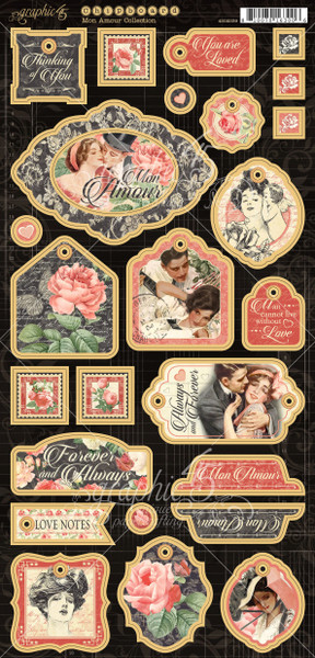 Graphic 45 - Chipboard 6x12 - Mon Amour (G4502539)