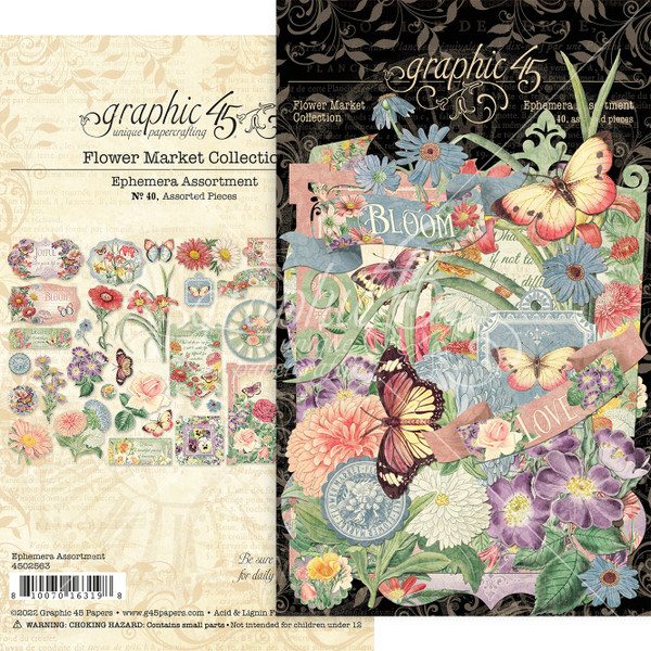 Graphic 45 - Cardstock Die Cut Assortment - Flower Market (G4502563)